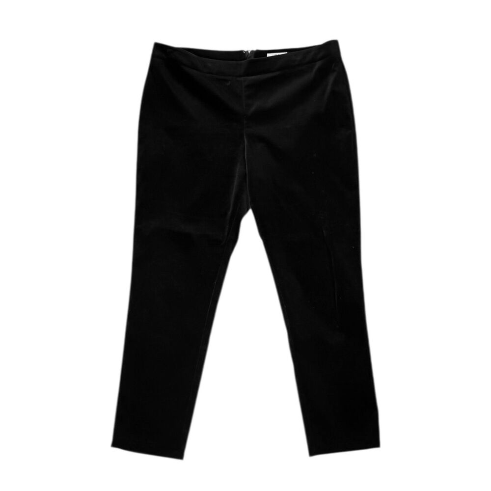 Vineyard Vines Women’s Pants 14 Black Velvet Stretch High Rise Dress Trousers
